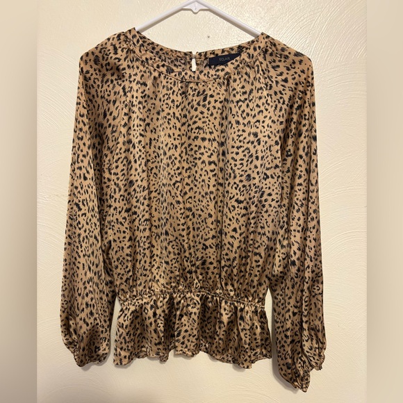Eclair Tops - Eclair Abstract Animal Print Peplum Blouse Size Medium